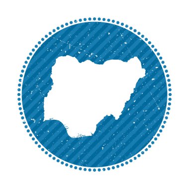 Nigeria striped retro travel sticker Badge with map of country vector illustration Can be used as
