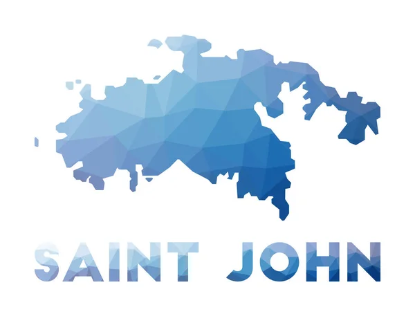 Low poly map of Saint John Geometric illustration of the island Saint John polygonal map — Image vectorielle