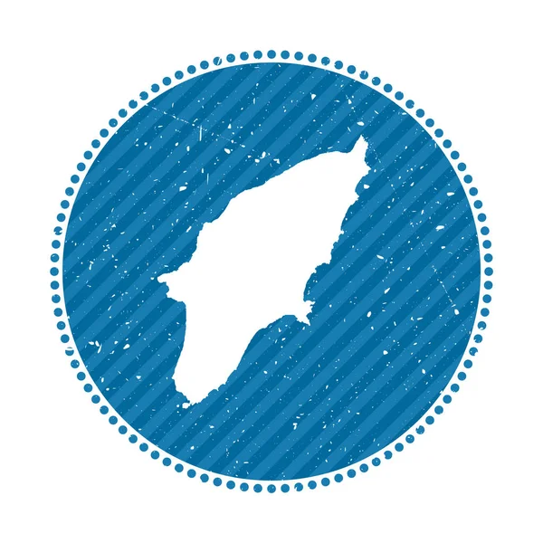 Rhodes striped retro travel sticker Badge with map of island vector illustration Can be used as