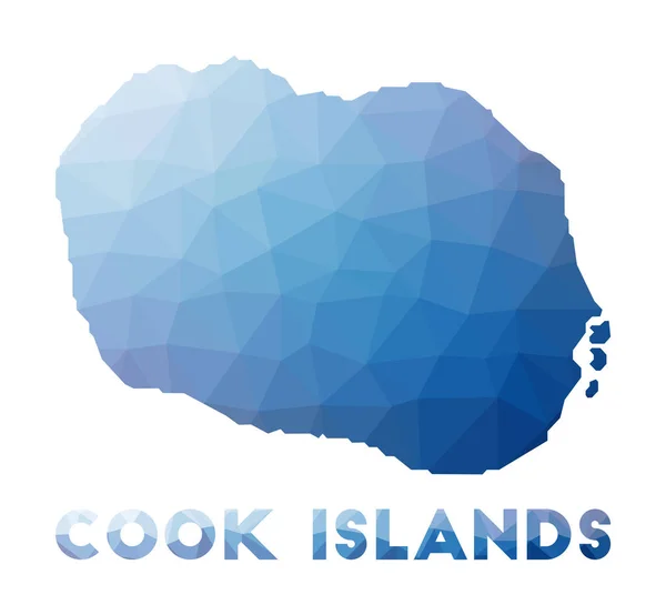 Mapa geométrico de la isla Islas Cook Mapa poligonal de las Islas Cook — Vector de stock