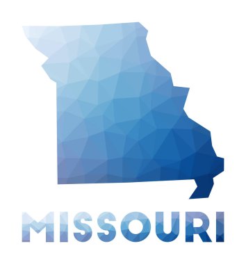 Missouri Geometrik çiziminin düşük poli haritası Missouri çokgen haritası