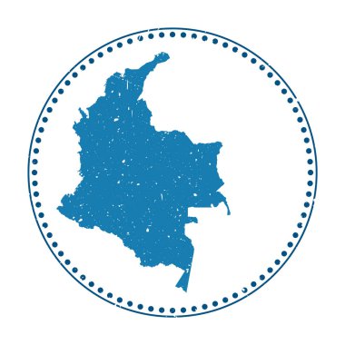 Colombia sticker Travel rubber stamp with map of country vector illustration Can be used as