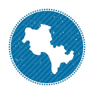 Koh Rong striped retro travel sticker Badge with map of island vector illustration Can be used as