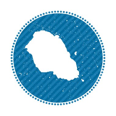 Graciosa striped retro travel sticker Badge with map of island vector illustration Can be used as
