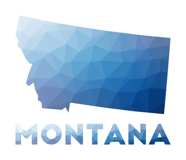 Low poly map of Montana Geometric illustration of the us state Montana polygonal map Technology — Stock Vector