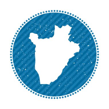 Burundi striped retro travel sticker Badge with map of country vector illustration Can be used as