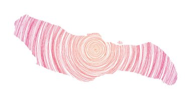 Eş merkezli dairelerle dolu Saona Adası haritası Ada Vektörü şeklinde çizim tarzı daireler