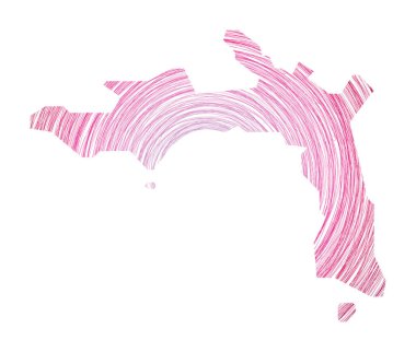 Eşmerkezli dairelerle dolu Peter Adası haritası Ada Vektörü şeklinde çizim biçimi daireleri