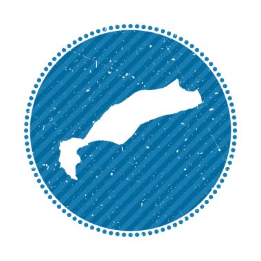 Kos striped retro travel sticker Badge with map of island vector illustration Can be used as