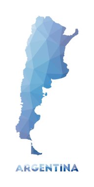 Low poly map of Argentina Geometric illustration of the country Argentina polygonal map