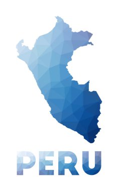 Peru Geometriklerinin düşük poli haritası Peru çokgen harita teknolojisi