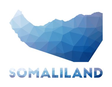Somaliland Geometriklerinin düşük poli haritası Somaliland çokgen haritası