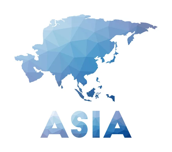 Ázsia alacsony poly térképe A kontinens geometriai illusztrációja Ázsia poligonális térképe Technológia — Stock Vector