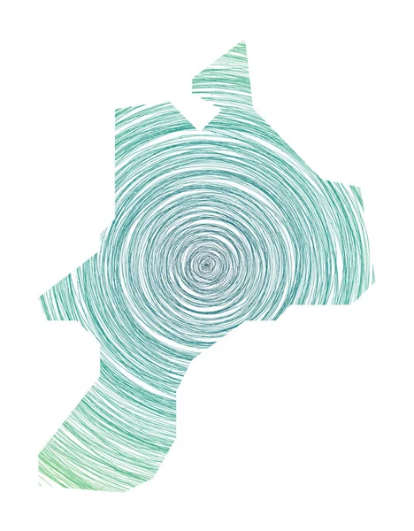 Карта Мейро, заповнена концентричними колами Начерк кола у формі острова Вектор — стоковий вектор