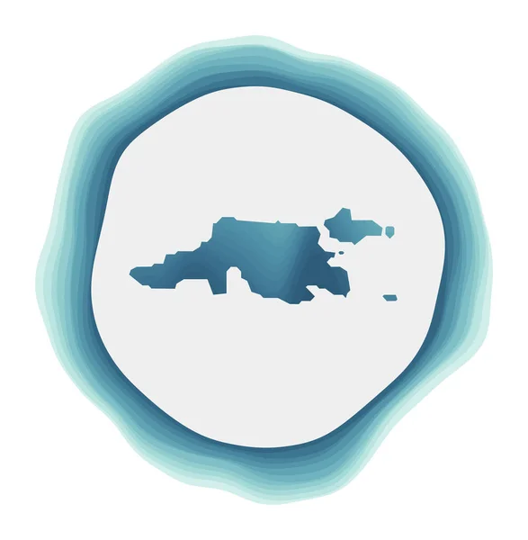 Logotipo de Jost Van Dyke Insignia de la isla Signo circular en capas alrededor de la forma del borde de Jost Van Dyke — Vector de stock