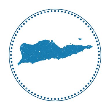 Saint Croix çıkartması Ada vektör illüstrasyonunun haritalı lastik damga ile seyahat etmek olarak kullanılabilir