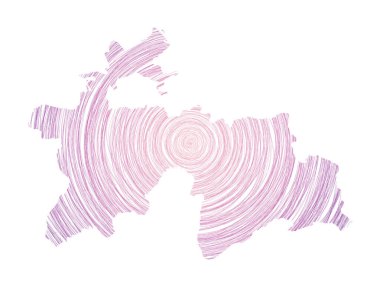 Özmerkezli dairelerle dolu Tacikistan haritası Ülke Vektörü şeklinde çizim biçimi çemberleri