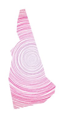 Eşmerkezli dairelerle dolu New Hampshire haritası ABD 'nin şeklindeki Sketch tarzı daireler