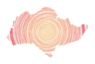 Sentosa haritası eşmerkezli dairelerle dolu ada vektörü şeklinde çizim biçimi çemberleri