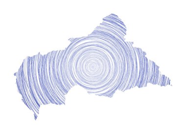 Eş merkezli dairelerle dolu otomobil haritası Ülke Vektörü biçiminde çizim biçimi çemberleri