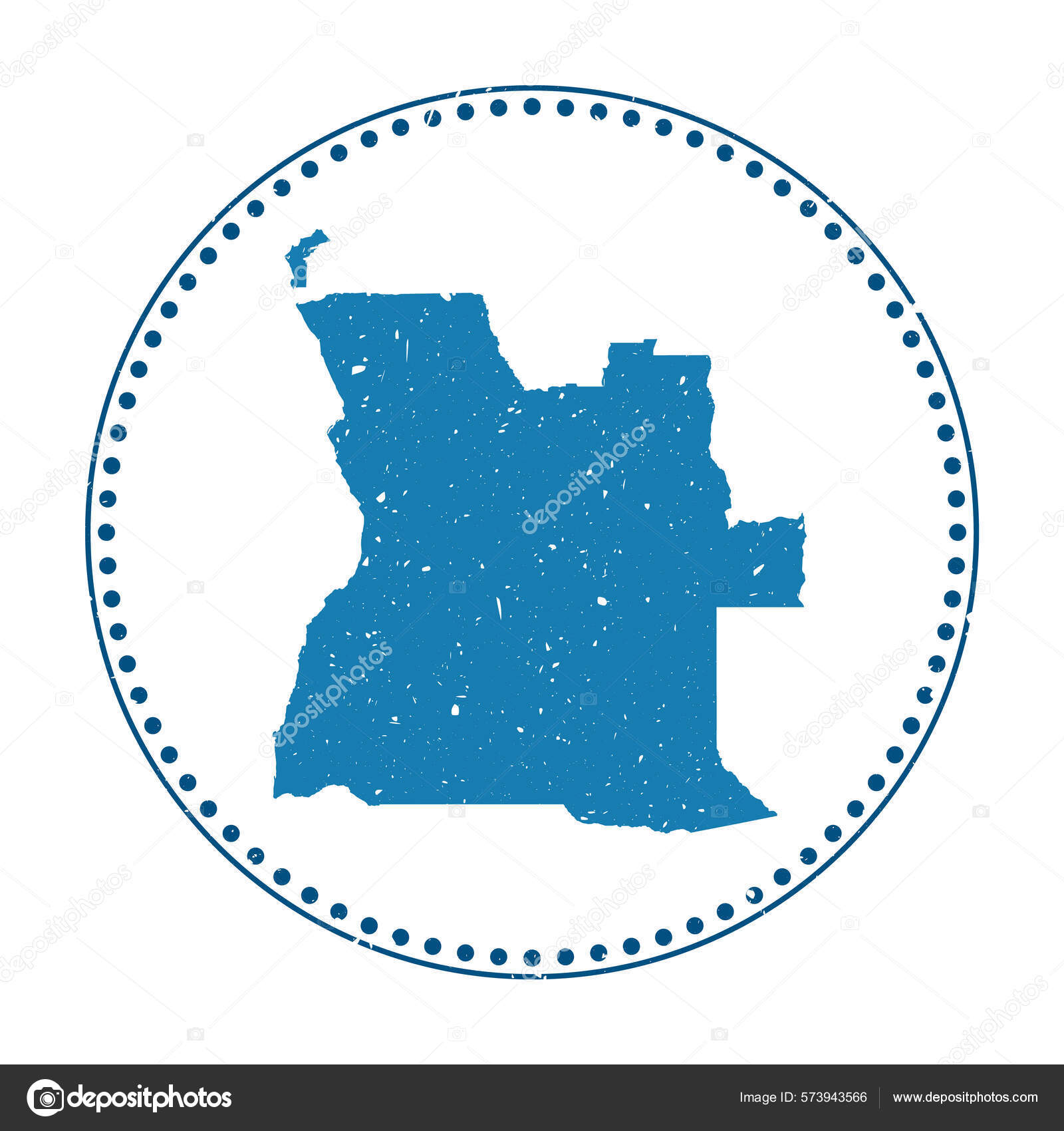Angola Sticker Travel Rubber Stamp Map Country Vector Illustration Can ストックベクター  ©gagarych 573943566