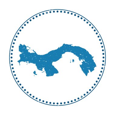 Panama çıkartması. Ülke haritası ve vektör illüstrasyonuyla seyahat et. Panama 'nın amblemi, amblemi, etiketi, çıkartması veya rozeti olarak kullanılabilir.