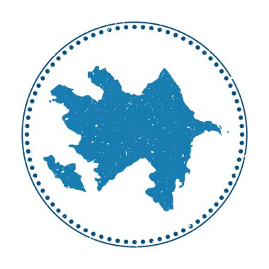 Azerbaycan çıkartması. Ülke haritası ve vektör illüstrasyonuyla seyahat et. Azerbaycan 'ın amblemi, amblemi, etiketi, çıkartması veya rozeti olarak kullanılabilir..
