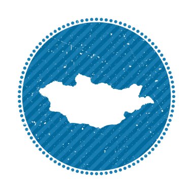 Mongolia striped retro travel sticker. Badge with map of country, vector illustration. Can be used as insignia, logotype, label, sticker or badge of the Mongolia.