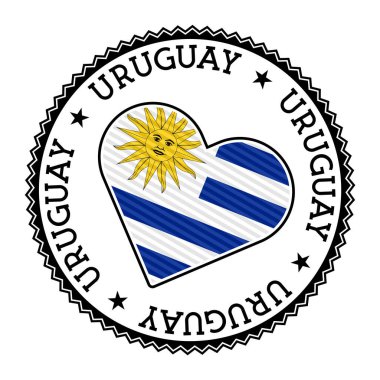 Uruguay kalp rozeti. Uruguay 'ın vektör logosu inanılmaz Vektör illüstrasyonuName.