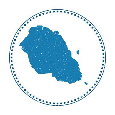 Graciosa çıkartması. Adanın haritası ve vektör illüstrasyonuyla seyahat et. Graciosa 'nın amblemi, amblemi, etiketi, çıkartması ya da rozeti olarak kullanılabilir..