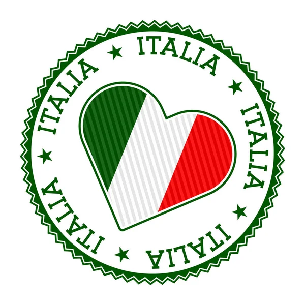 Італійський Значок Серця Векторний Логотип Італії Назвою Країни Італійською Мовою — стоковий вектор