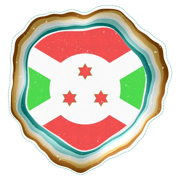 Bandera Burundi Marco Insignia Del País Cartel Circular Capas Alrededor — Archivo Imágenes Vectoriales