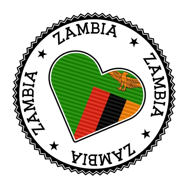 잠비아 심장배지 잠비아 로고의 매력적 — 스톡 벡터