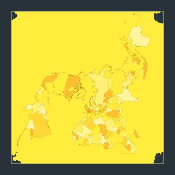 Världskarta Peirce Quincuncial Projektion Futuristiska Världen Illustration För Din Infographic — Stock vektor