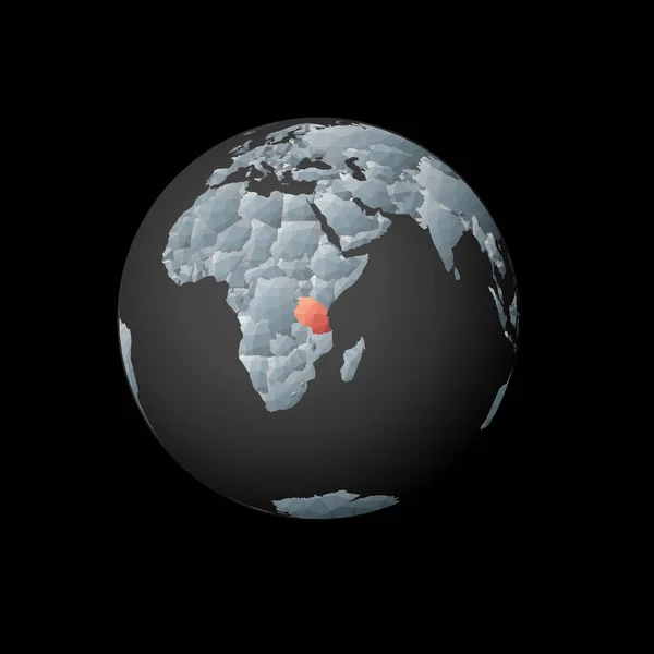 Niska Kula Poli Skupiona Tanzanii Czerwony Wielokątny Kraj Świecie Widok — Wektor stockowy