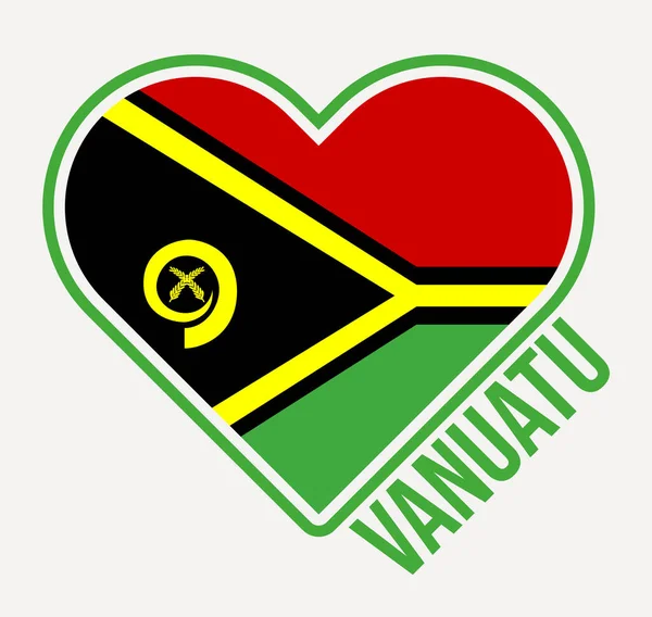 Bandiera Del Cuore Vanuatu Realizzato Con Amore Dal Logo Vanuatu — Vettoriale Stock