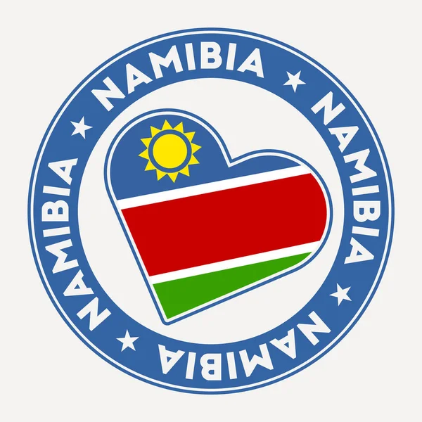 Distintivo Bandeira Coração Namíbia Namíbia Com Logotipo Amor Apoie Selo —  Vetores de Stock