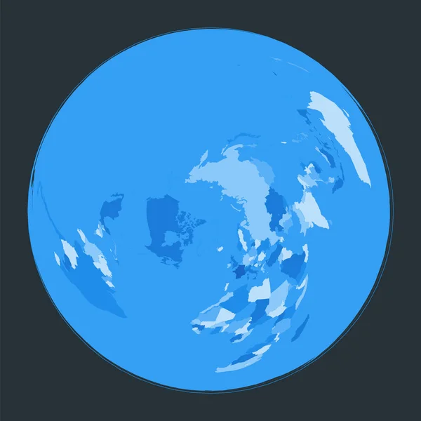 世界地図 ウィーチェル計画 あなたのインフォグラフィックのための未来的な世界図 素敵な青の色パレット 放射ベクトル図 — ストックベクタ