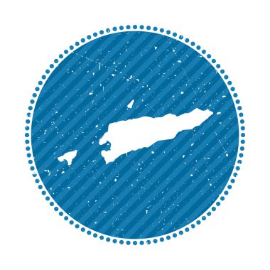 Timor-Leste striped retro travel sticker. Badge with map of country, vector illustration. Can be used as insignia, logotype, label, sticker or badge of the Timor-Leste.