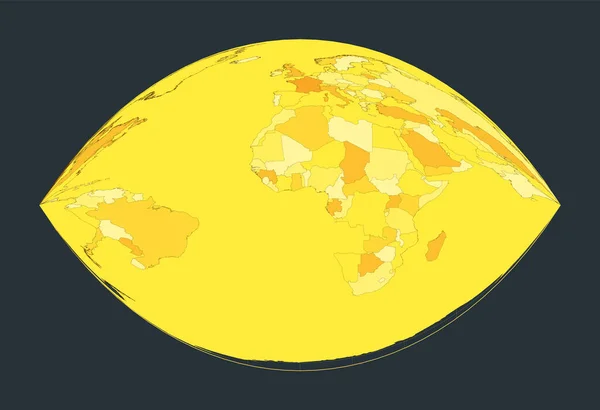 Mapa Mundo Projecção Retroazimutal Craig Ilustração Futurista Mundo Para Seu —  Vetores de Stock