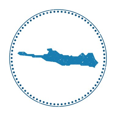 Paradise Island sticker. Travel rubber stamp with map shape, vector illustration. Can be used as insignia, logotype, label, sticker or badge of the Paradise Island.