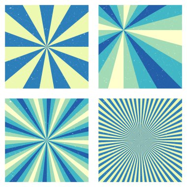 Astonishing vintage backgrounds. Abstract sunburst covers with radial rays. Attractive vector illustration.