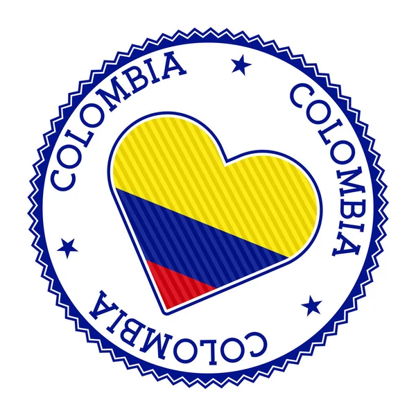 Insignia Corazón Colombia Logo Vector Colombia Encantadora Ilustración Vector — Vector de stock