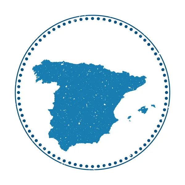 Espanha Adesivo Carimbo Borracha Viagem Com Mapa País Ilustração Vetorial — Vetor de Stock