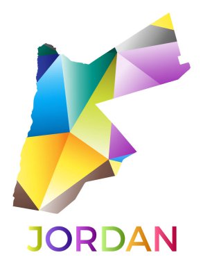 Bright colored Jordan shape. Multicolor geometric style country logo. Modern trendy design. Trendy vector illustration.