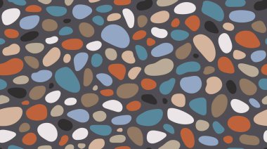 Pebble seamless pattern. Smooth stones background. Cobblestone paving texture. Sea or river pebbles repeating wallpaper. Vector backdrop. 