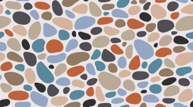 Pebble seamless pattern. Smooth stones background. Cobblestone paving texture. Sea or river pebbles repeating wallpaper. Vector backdrop. 