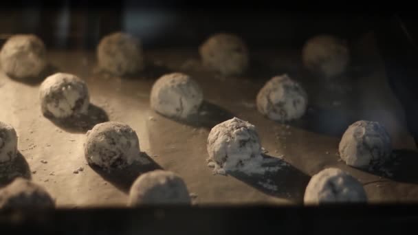 Timelapse Videó Csokis Cukormázas Sütik Sütéséről Sütőben — Stock videók