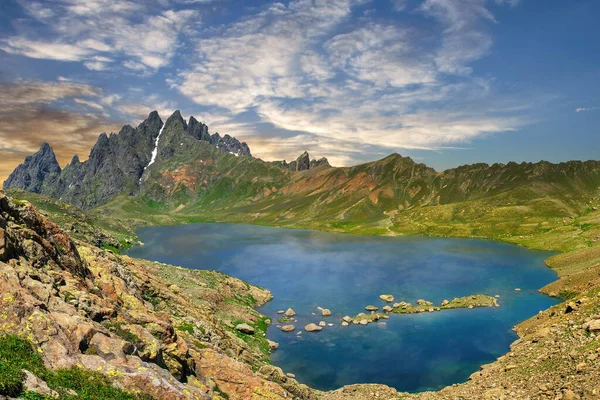Beautiful Lake Tobovarchkhili High Mountains Georgia Svaneti — Stock Photo, Image