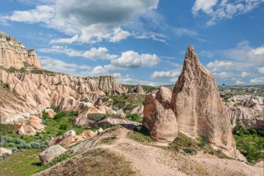 Kapadokya Türkiye - Taş sütunlar ve mağara evleri 